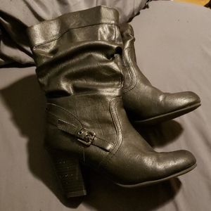 Black Pleather boots